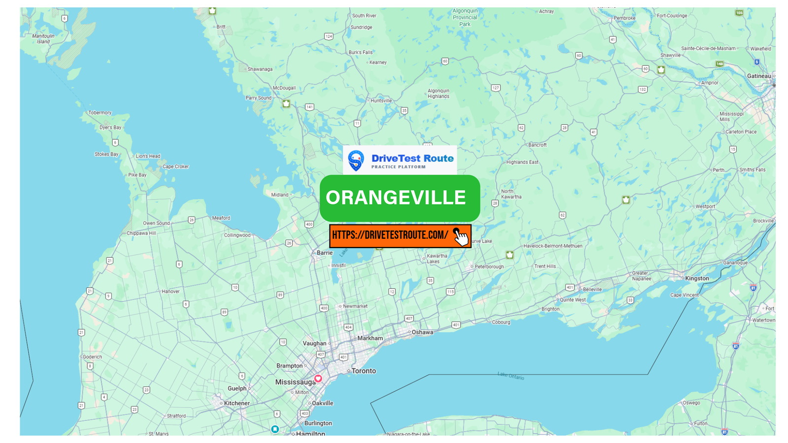ORANGEVILLE G Road Test Route - Orangeville, Ontario Drive Test Route Map
