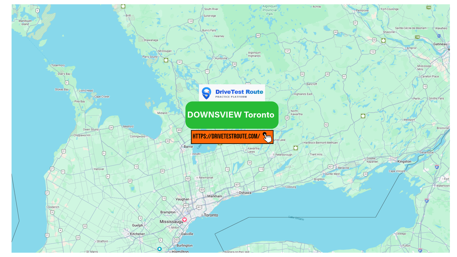 DOWNSVIEW G Road Test Route Map - Toronto Downsview, Ontario Drive Test Route Map